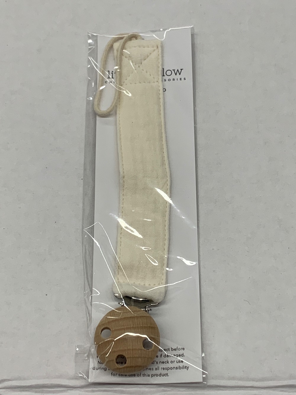 Cream Fabric Soother Clip