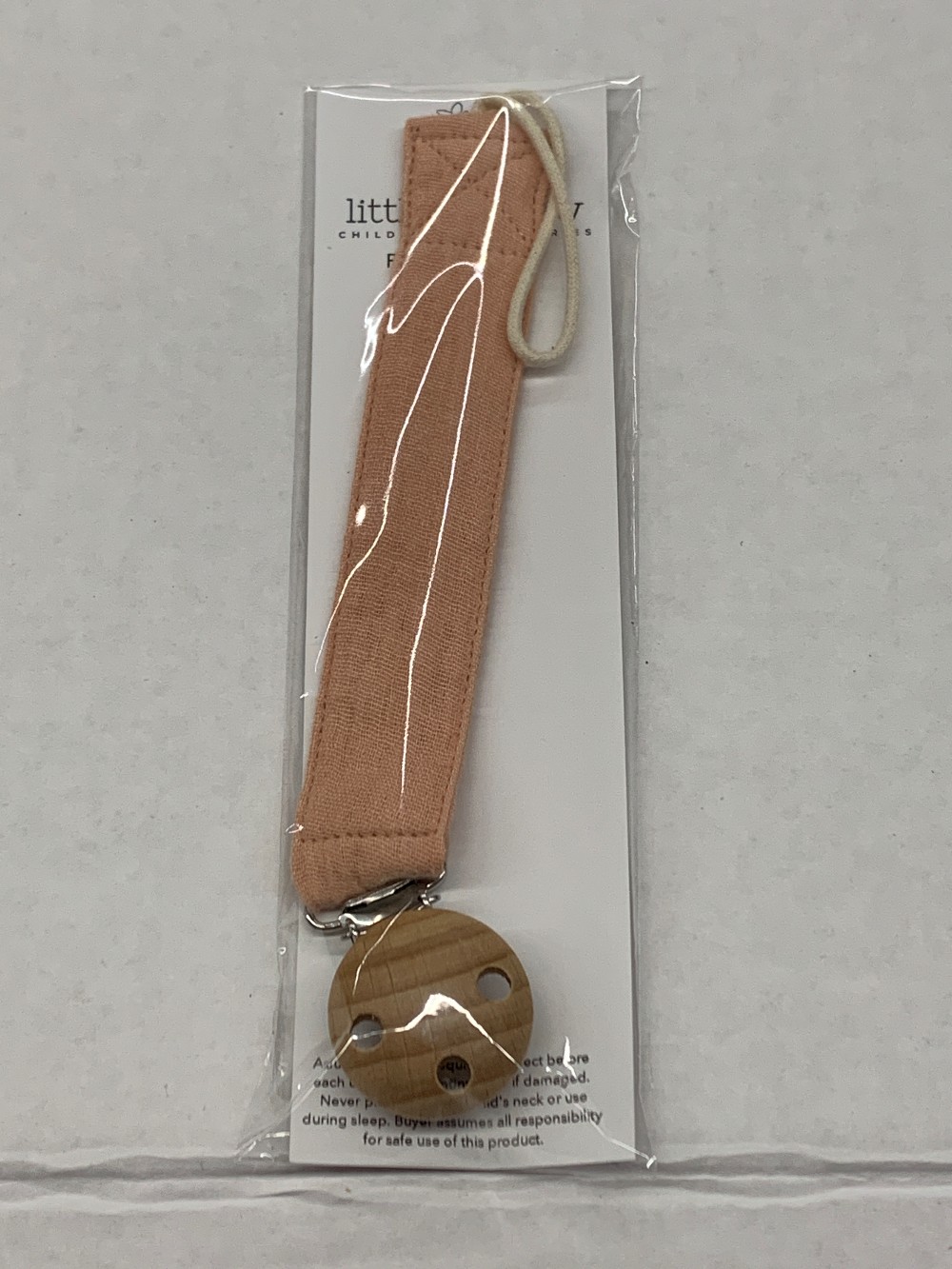 Peach Fabric Soother Clip