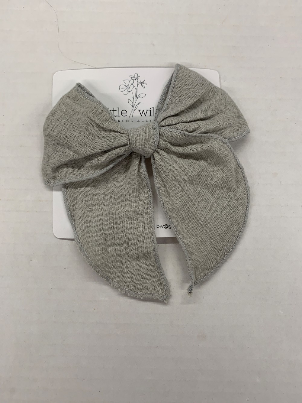 Grey Bow Hair Clip