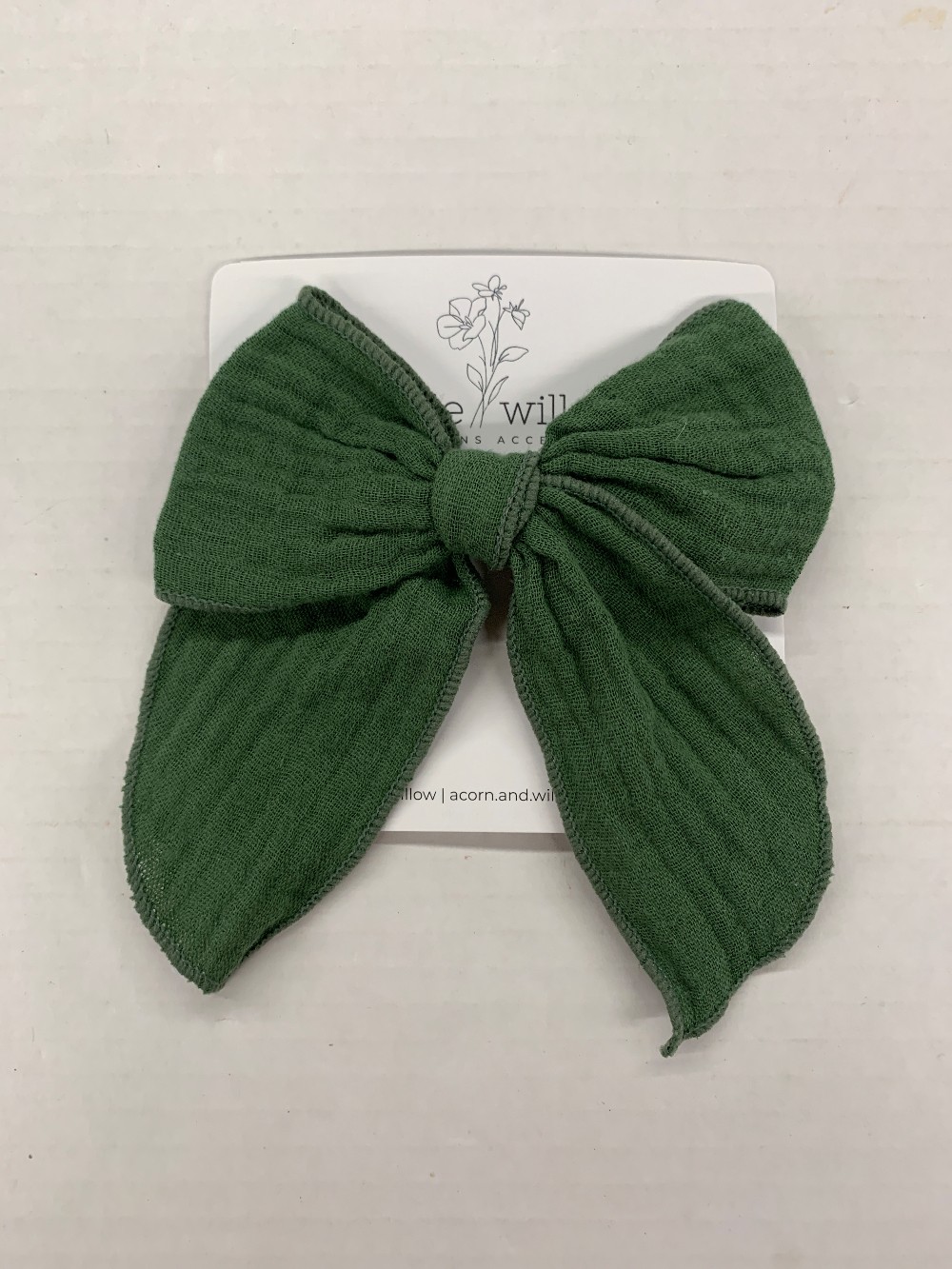 Green Bow Hair Clip