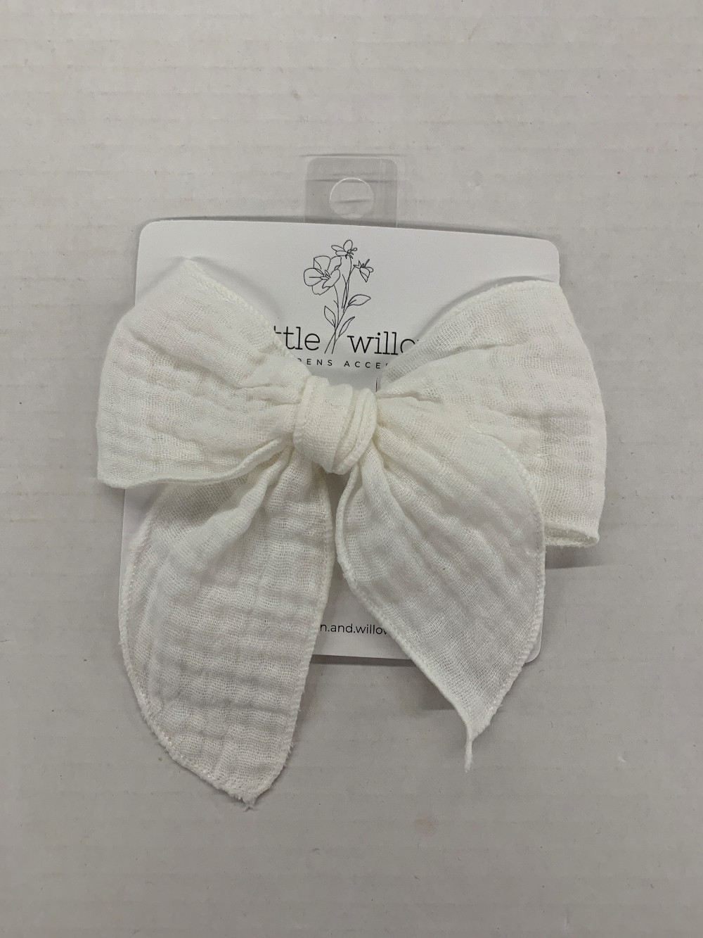 White Bow Hair Clip