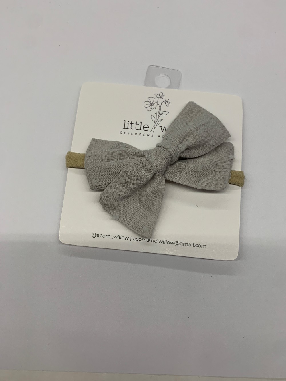 Grey Bow Headband