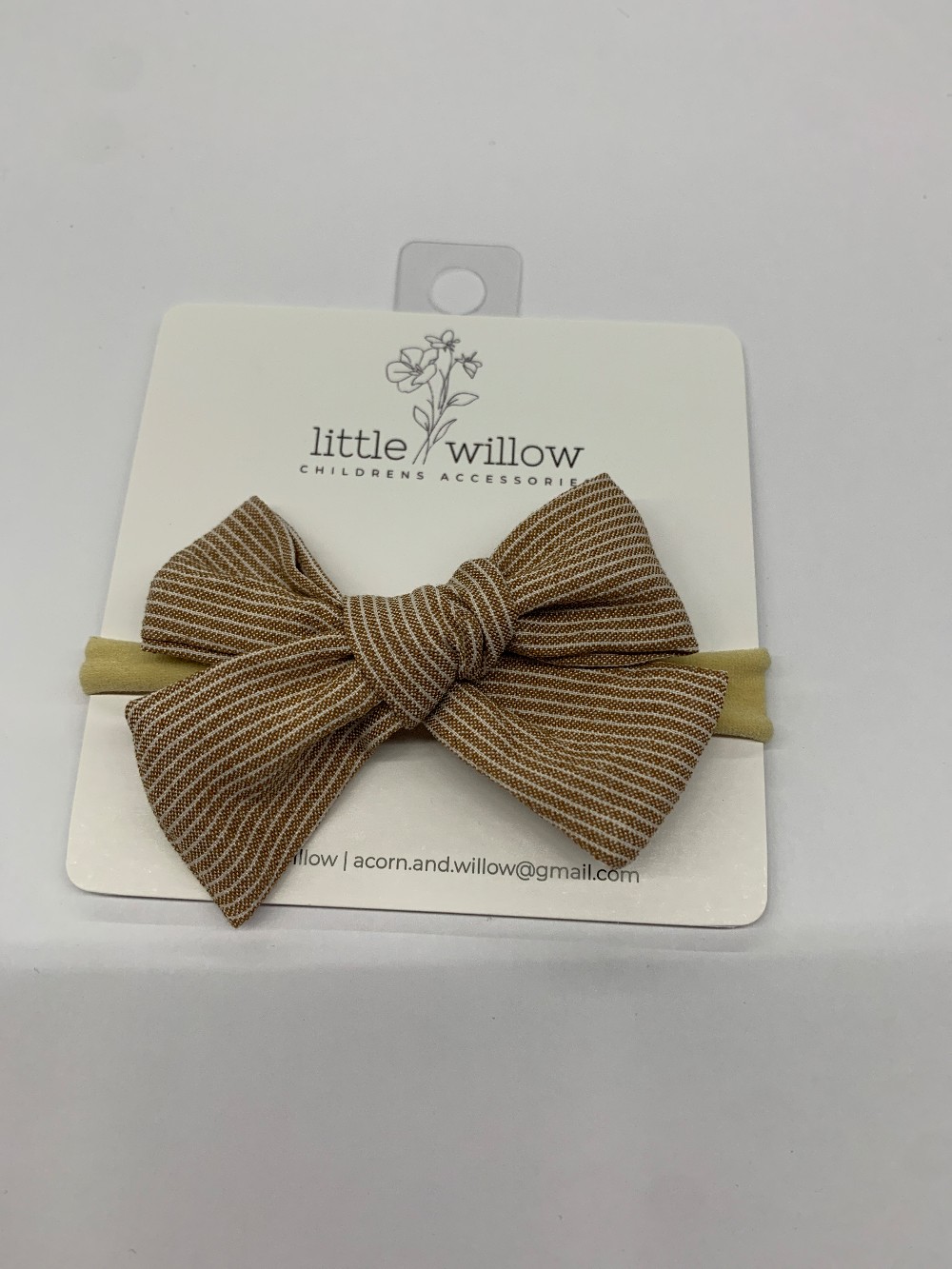 Brown Striped Bow Headband