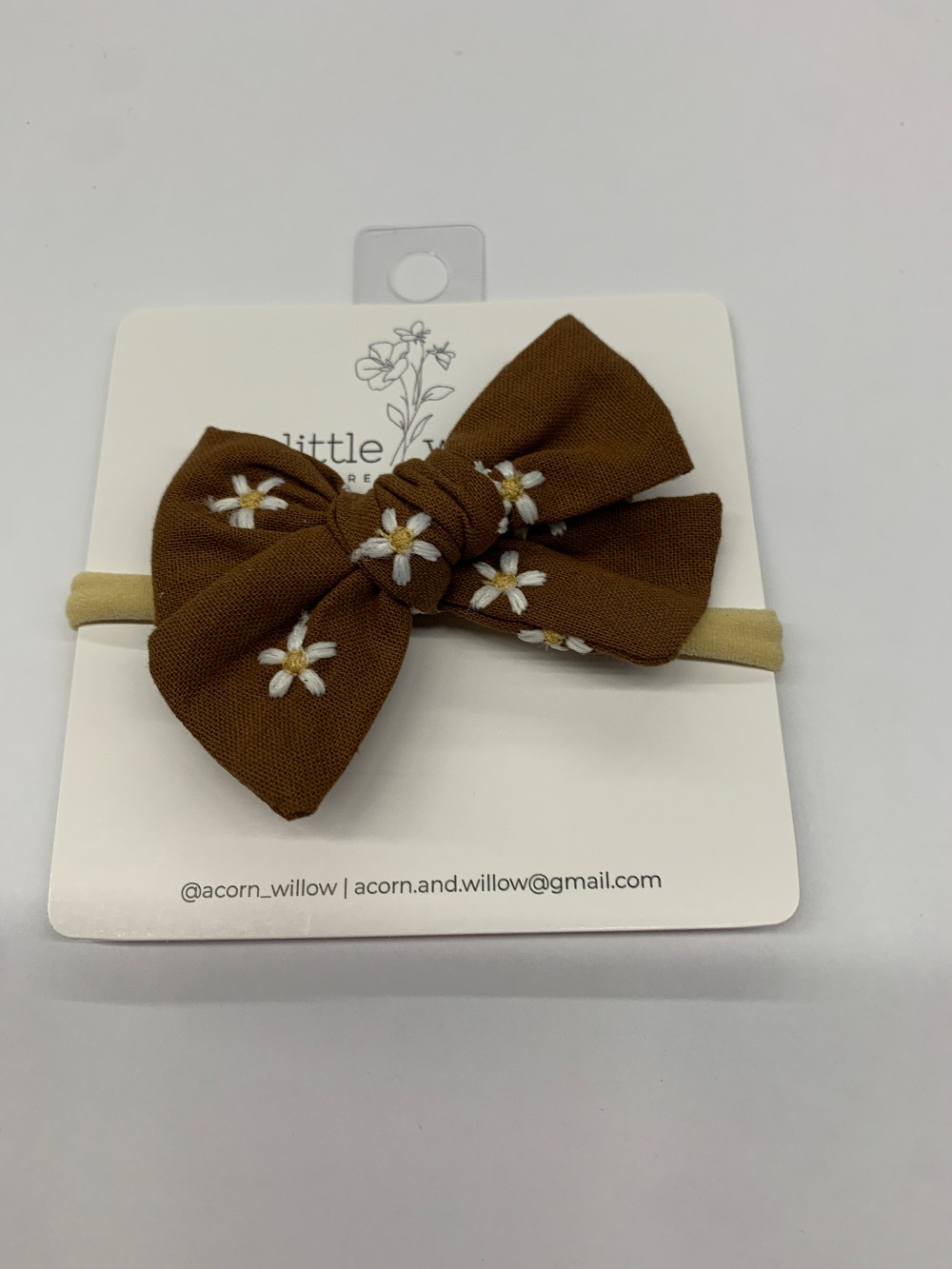 Brown Daisy Bow Headband