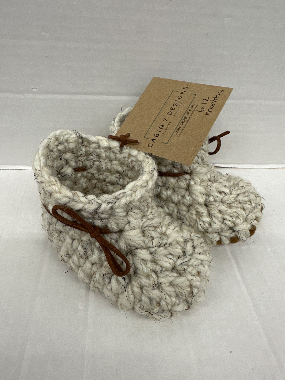 6-12m Neutral Heather Booties