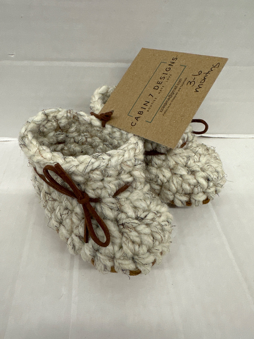 3-6m Neutral Heather Booties