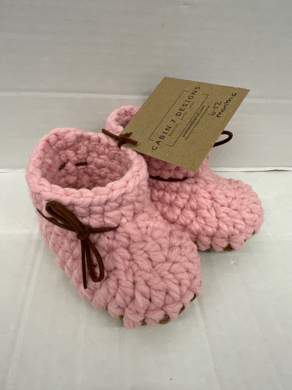 6-12m Baby Pink Booties