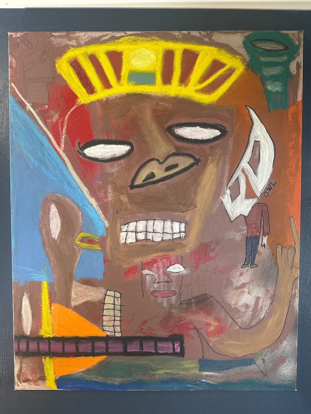Neo Expressionism Painting of Crowned Man -24”x30”