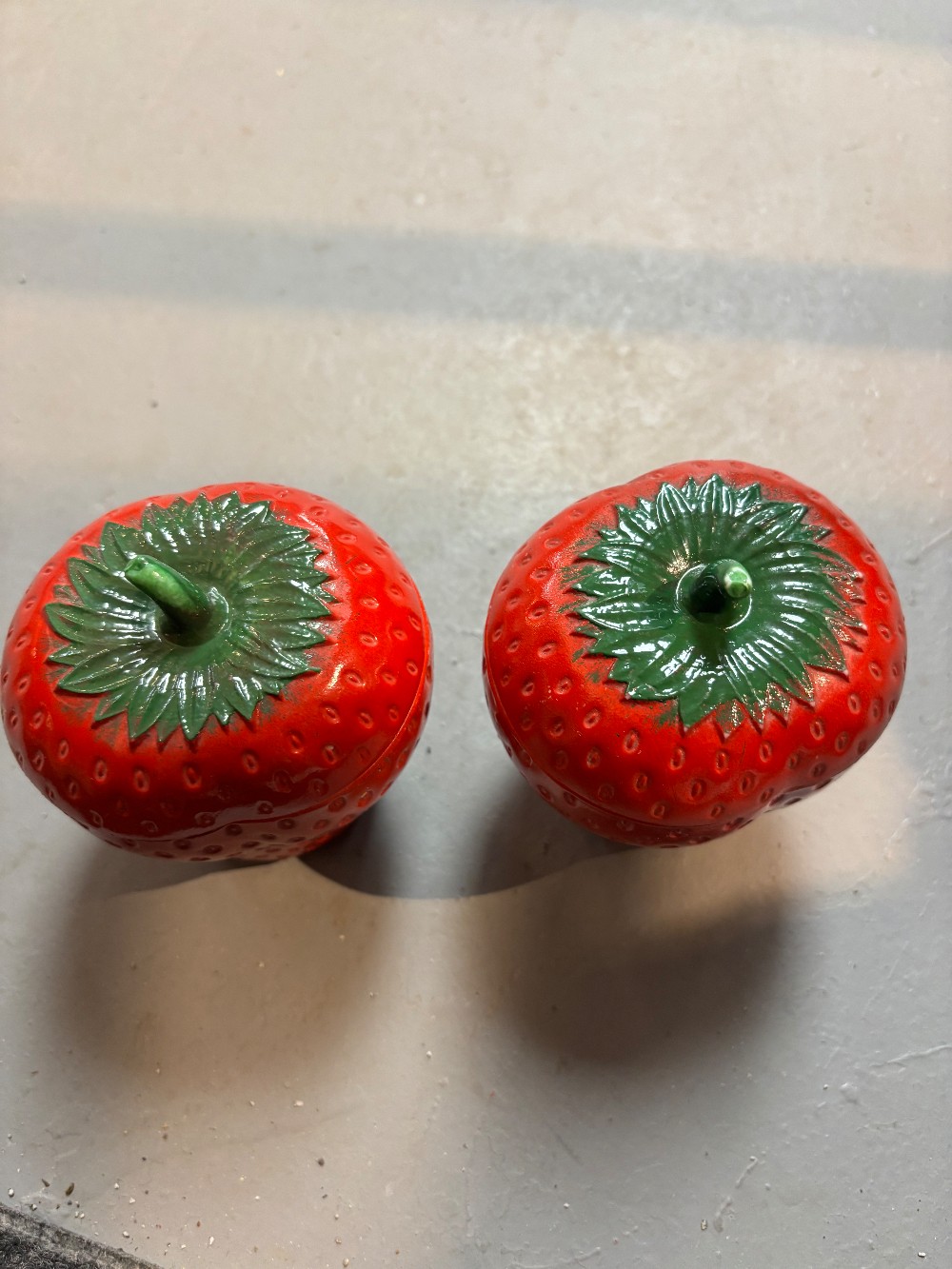 Hazel Atlas milk glass strawberry (2 piece)