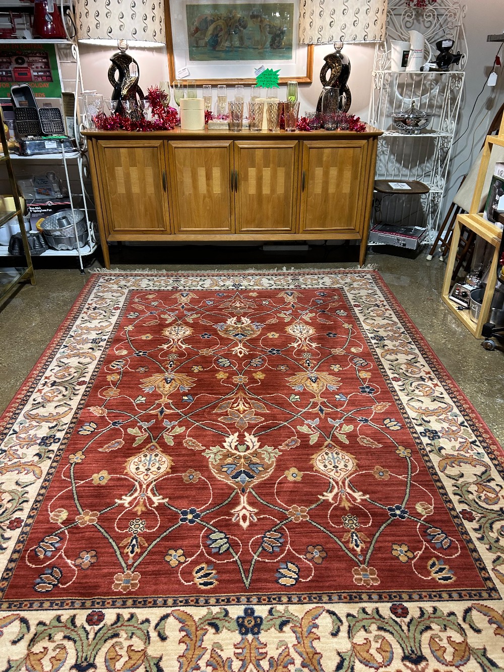 Karastan English Manor 5’7” x 7’11” New Zealand wool floral carpet