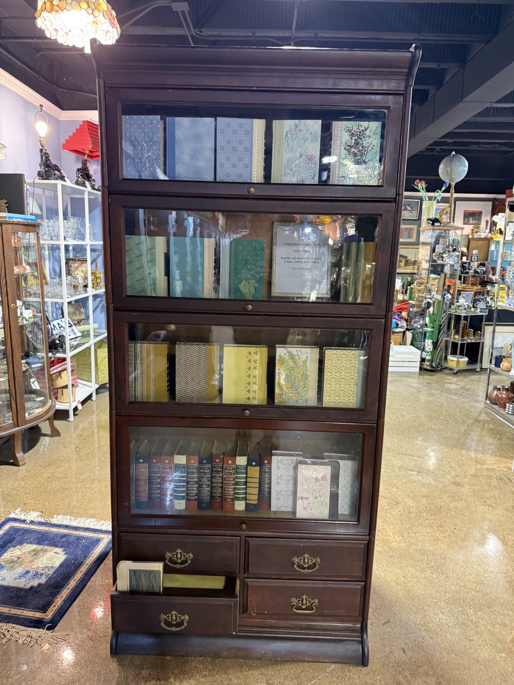 Antique Globe Wernicke 4 Shelf Barrister Bookcase