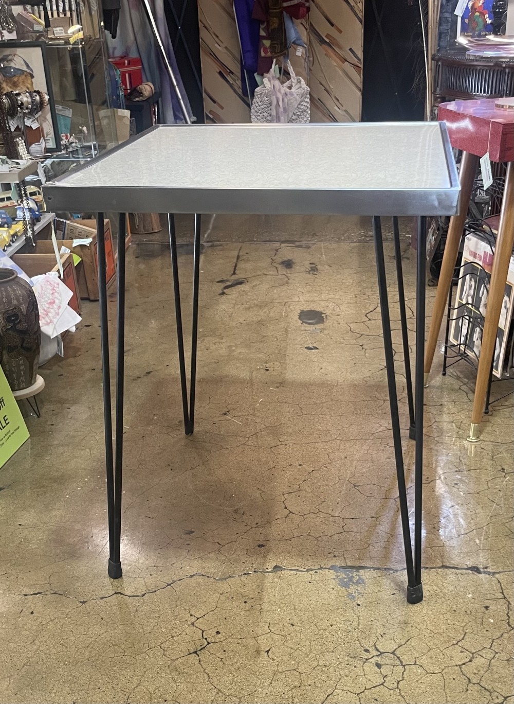 Boomerang Formica Hairpin Leg Table