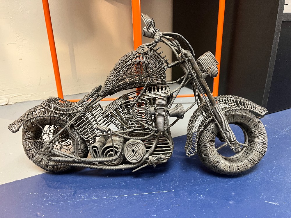 Handmade Wire Motorcycle Sculpture