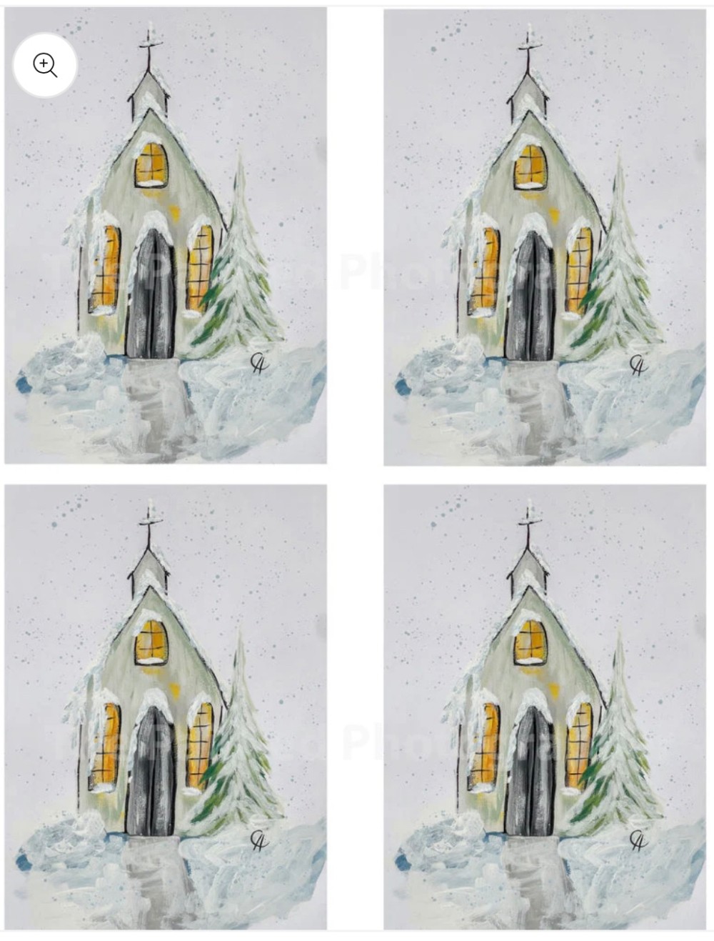 Lil’ White Church 3.5 x 5-Rice Decoupage Paper