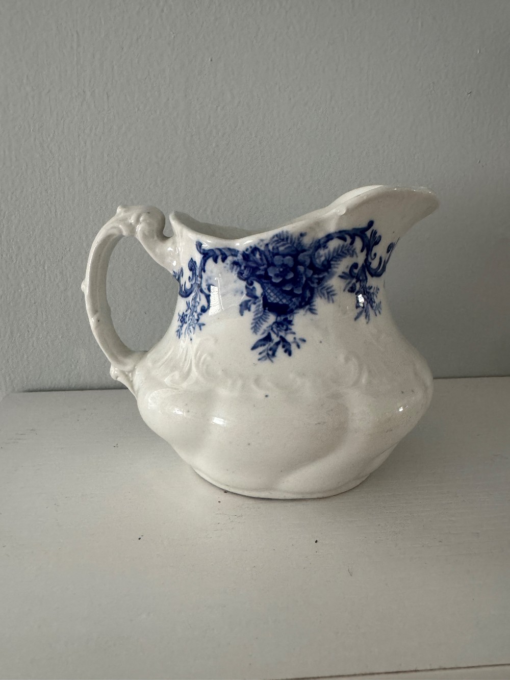 Blue and White England Creamer