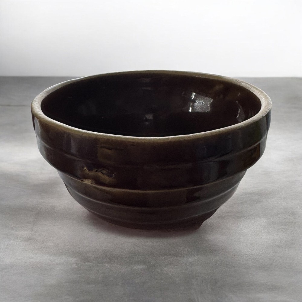 Vintage Brown Pottery Bowl-USA