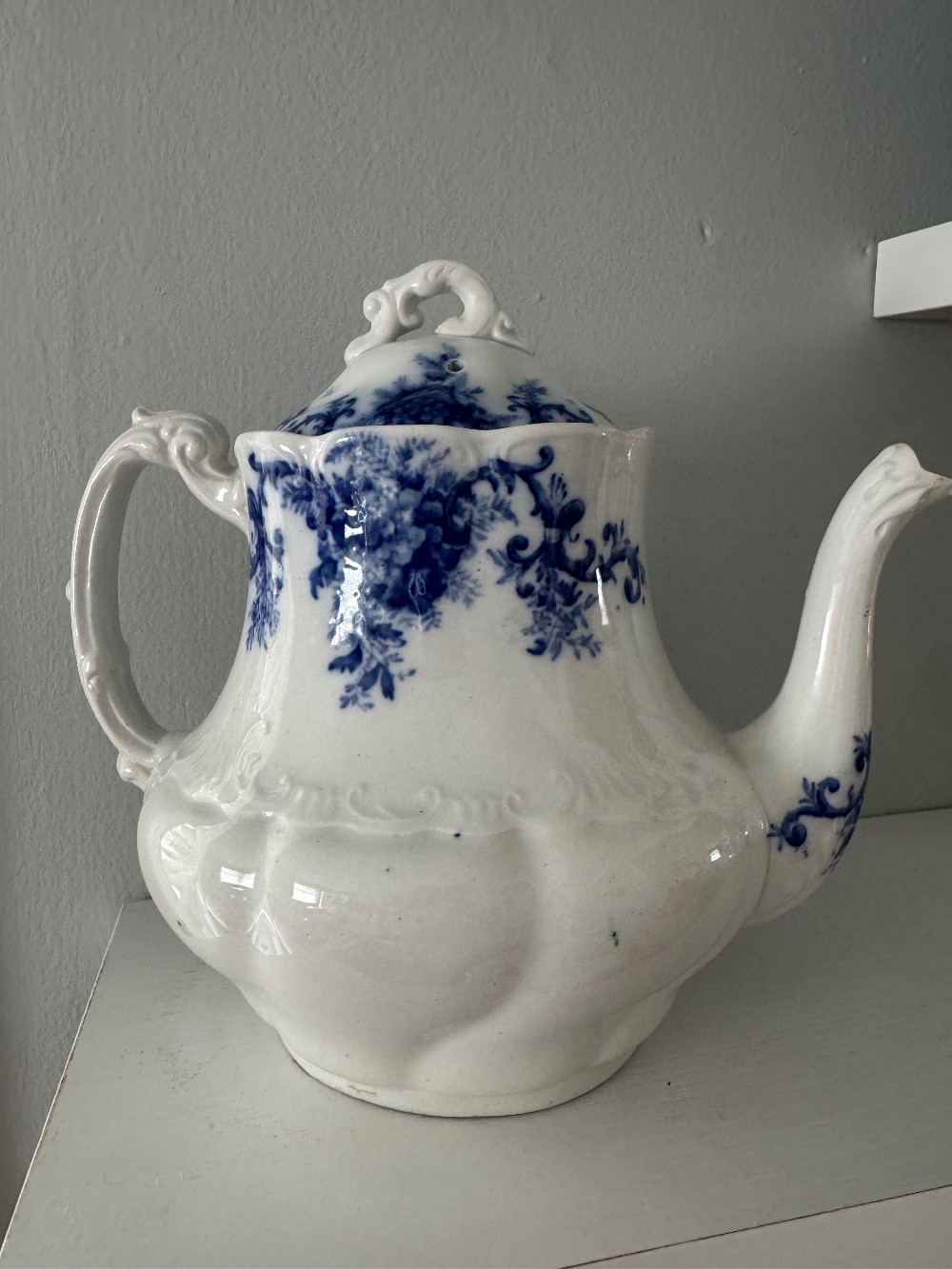 Blue Ana White England Teapot