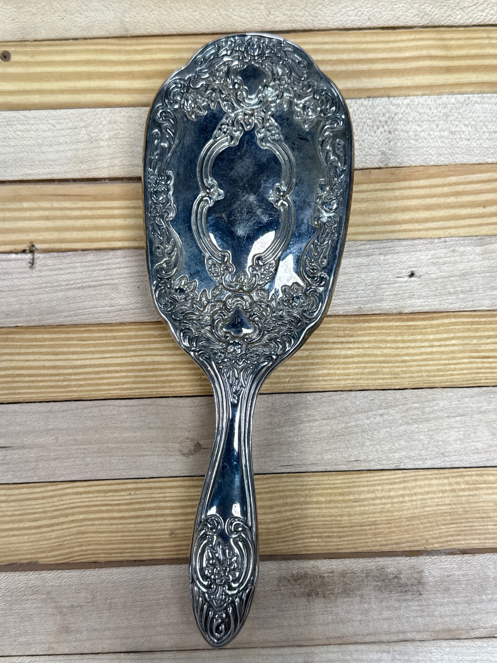 Vintage Silverplate Ornate Hair Brush