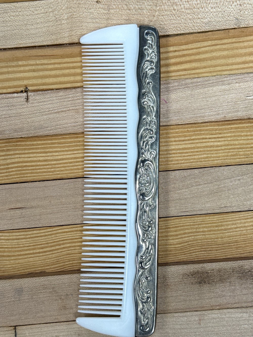 Vintage Silverplate Ornate Hair Comb