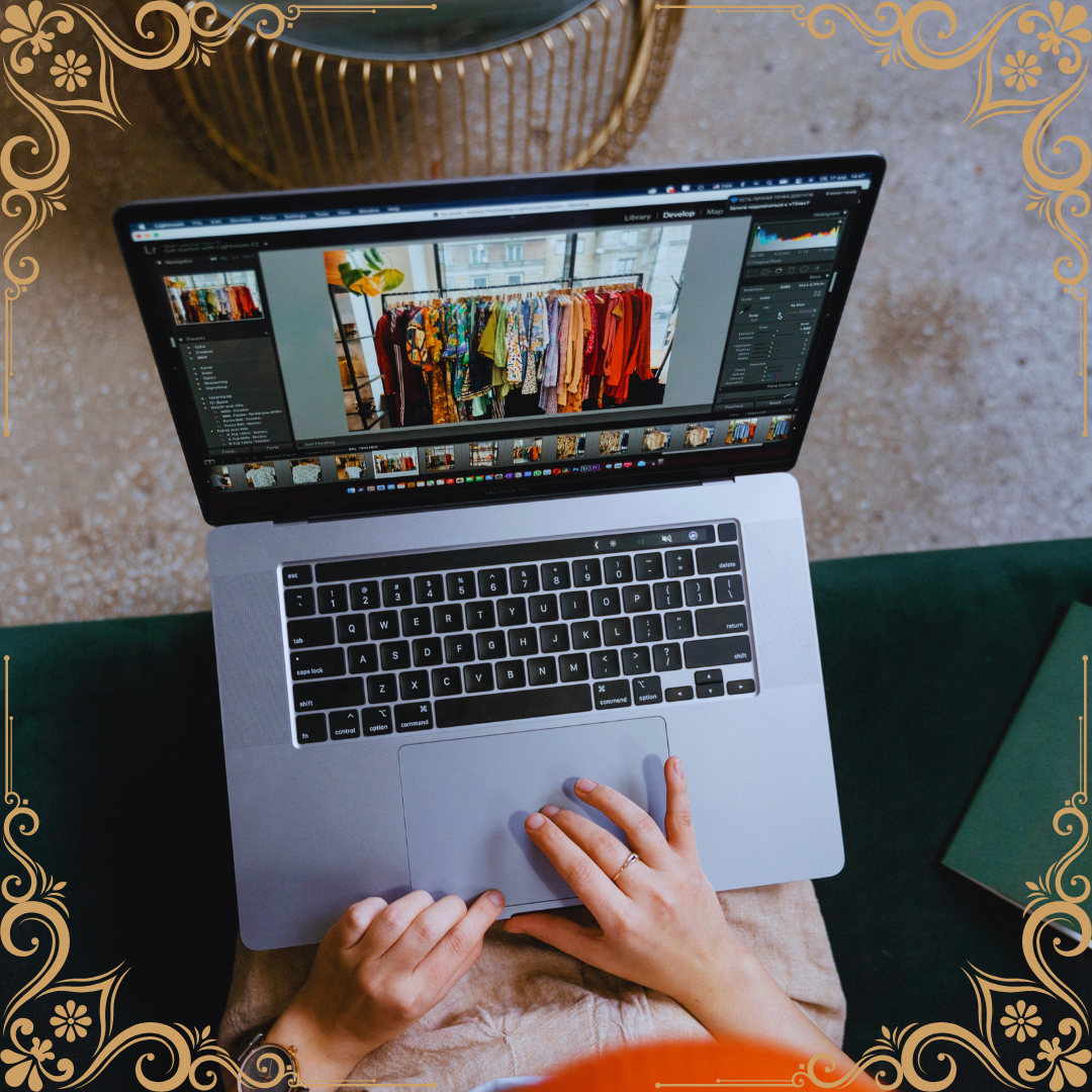 photo of someone shopping online on their laptop