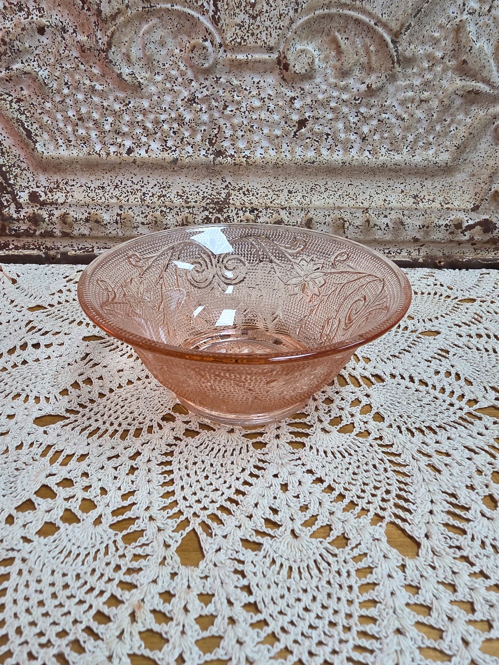 Pink Tiara Glass Fruit Bowls 5½