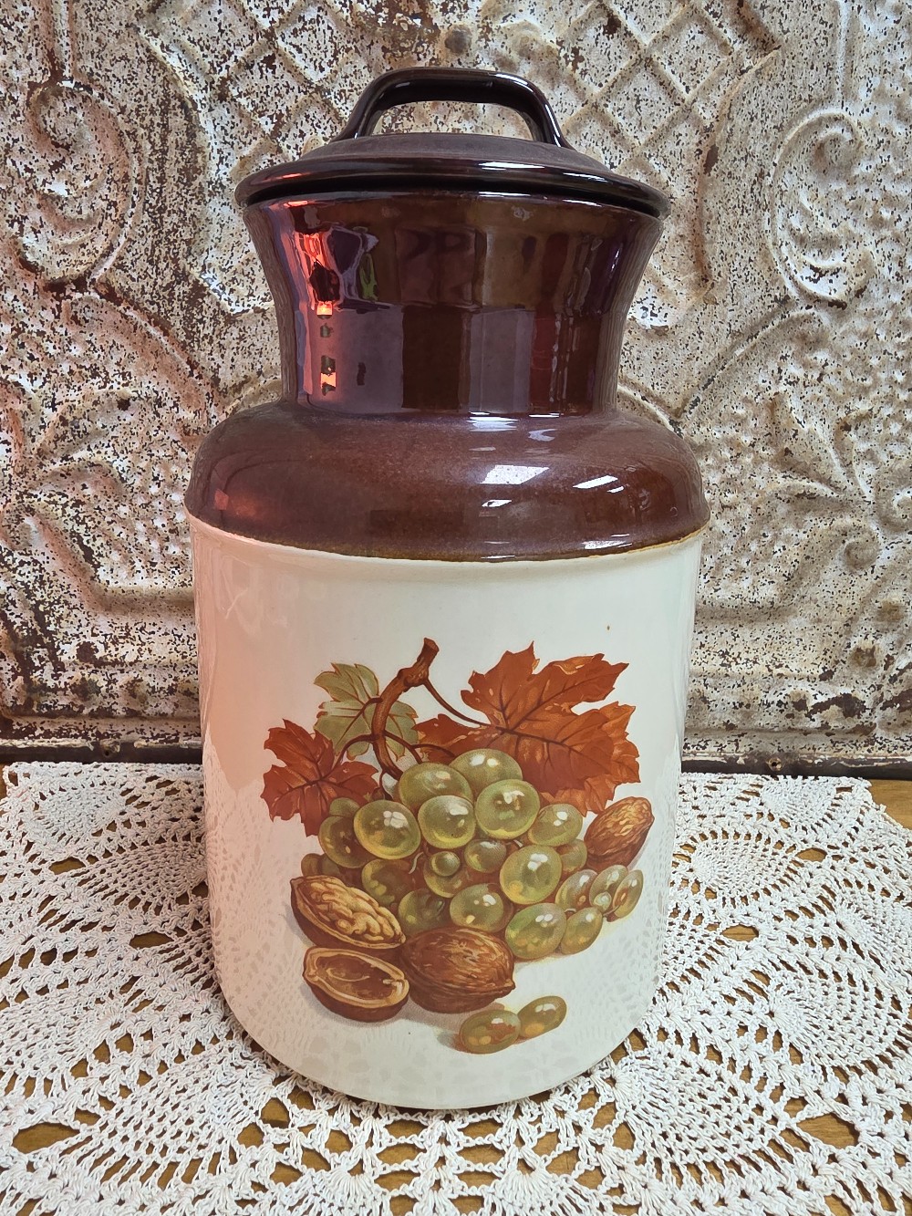 Fruit Harvest Milk Jug Cookie Jar
