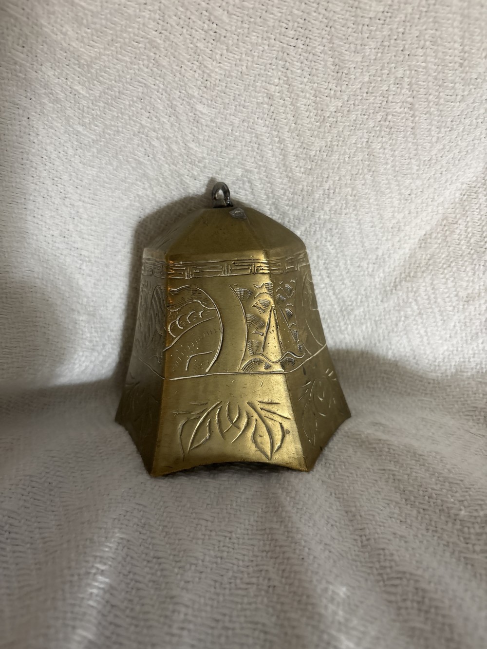 Vintage Chinese Brass Bell w/Foo Dog