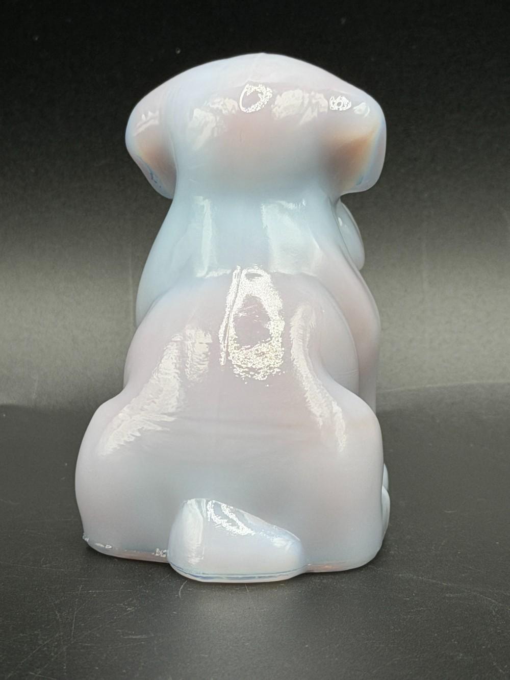 Boyd Glass Pooche the Dog Vintage Figurine - Crown Tuscan Opalescent Art Glass