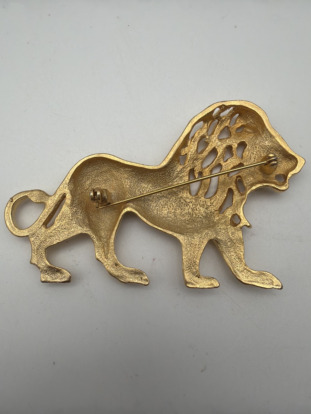 Vintage Gold-Tone Lion Brooch