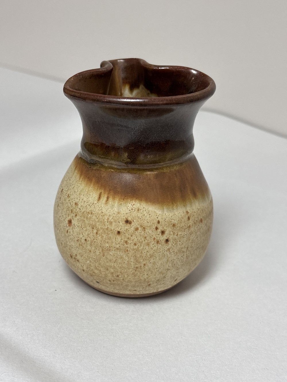 Studio Pottery Drip Glaze Creamer Signed ~4 inch H x 2.5 inch W