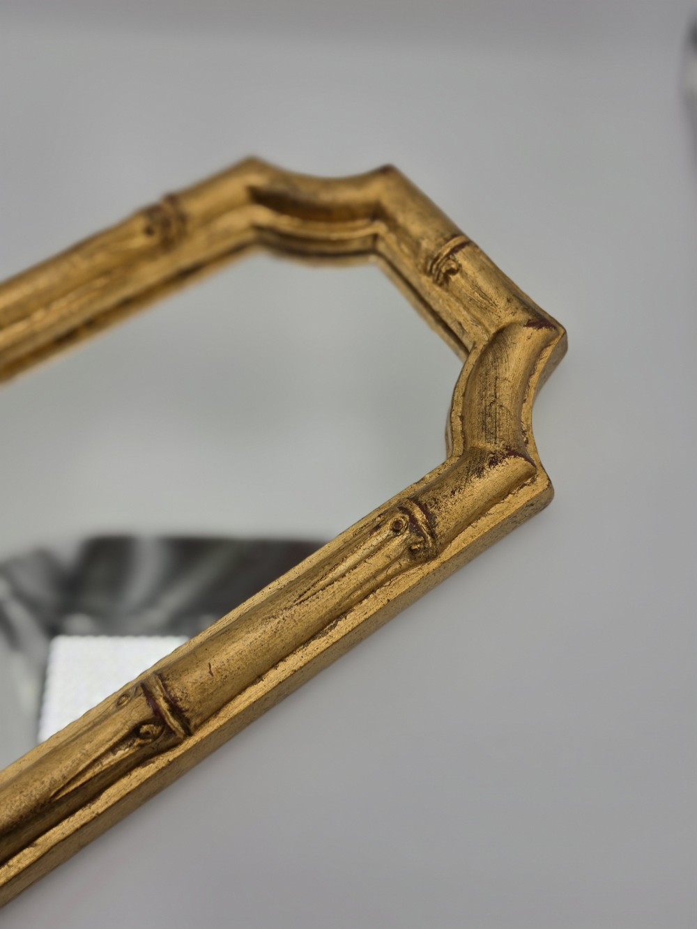 Vintage Florentina Gilt Faux Bamboo Accent Mirror