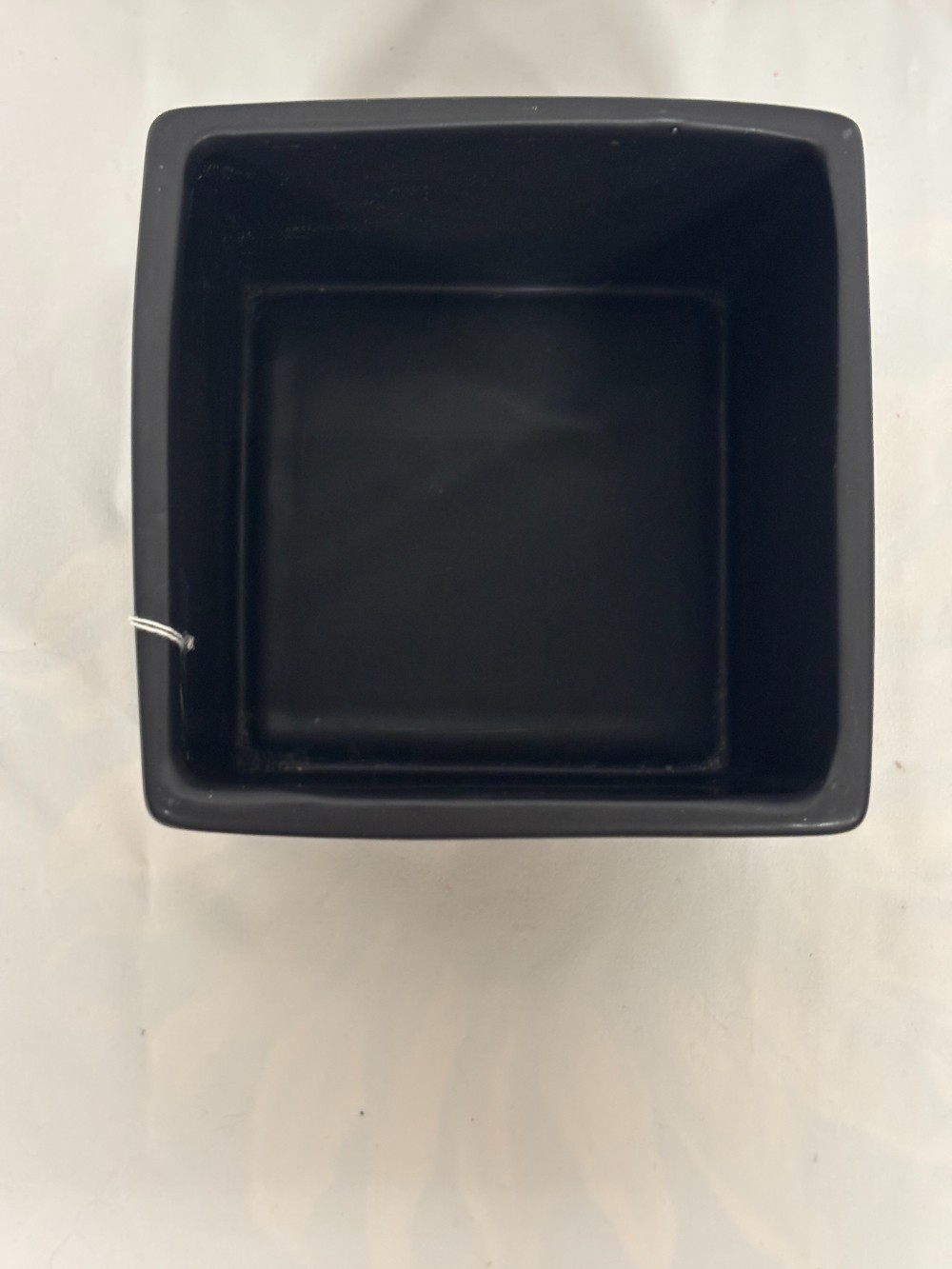 Planter matt black square ceramic