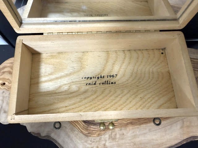 1967 Enid Collins Wood Purse with Mirror No Handle