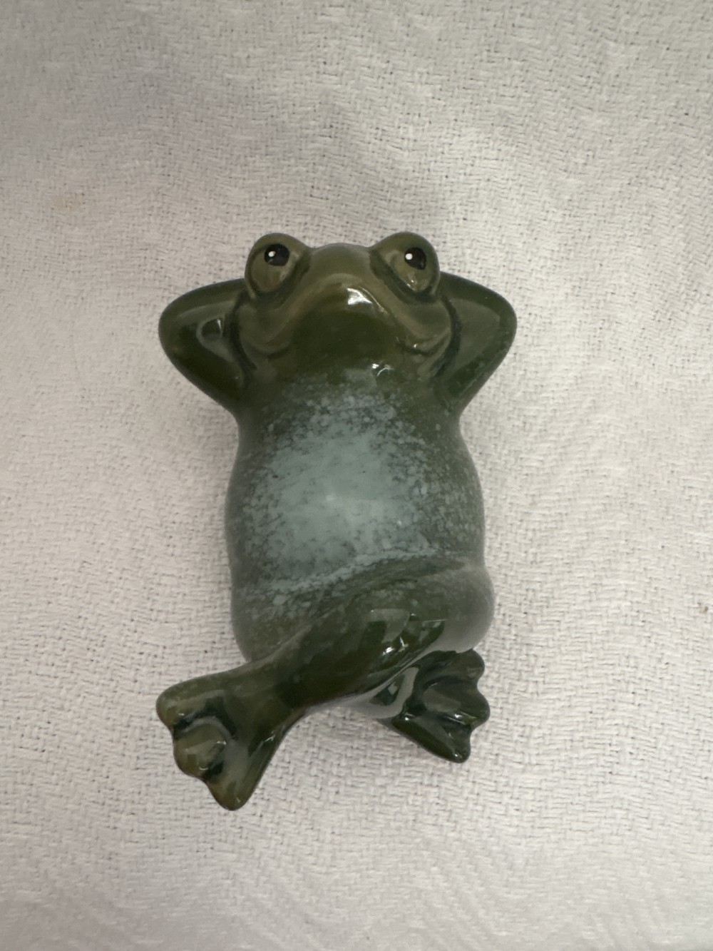 Vintage Ceramic Relaxing Frog Figurine