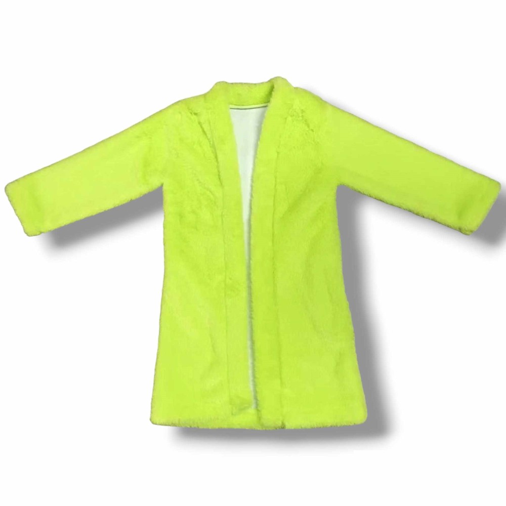 *Sale Neon Green Faux Fur Duster