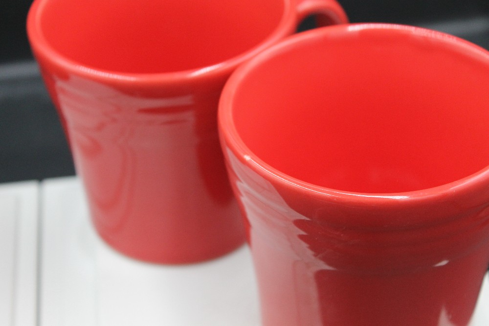 Fiesta Scarlet tapered mugs