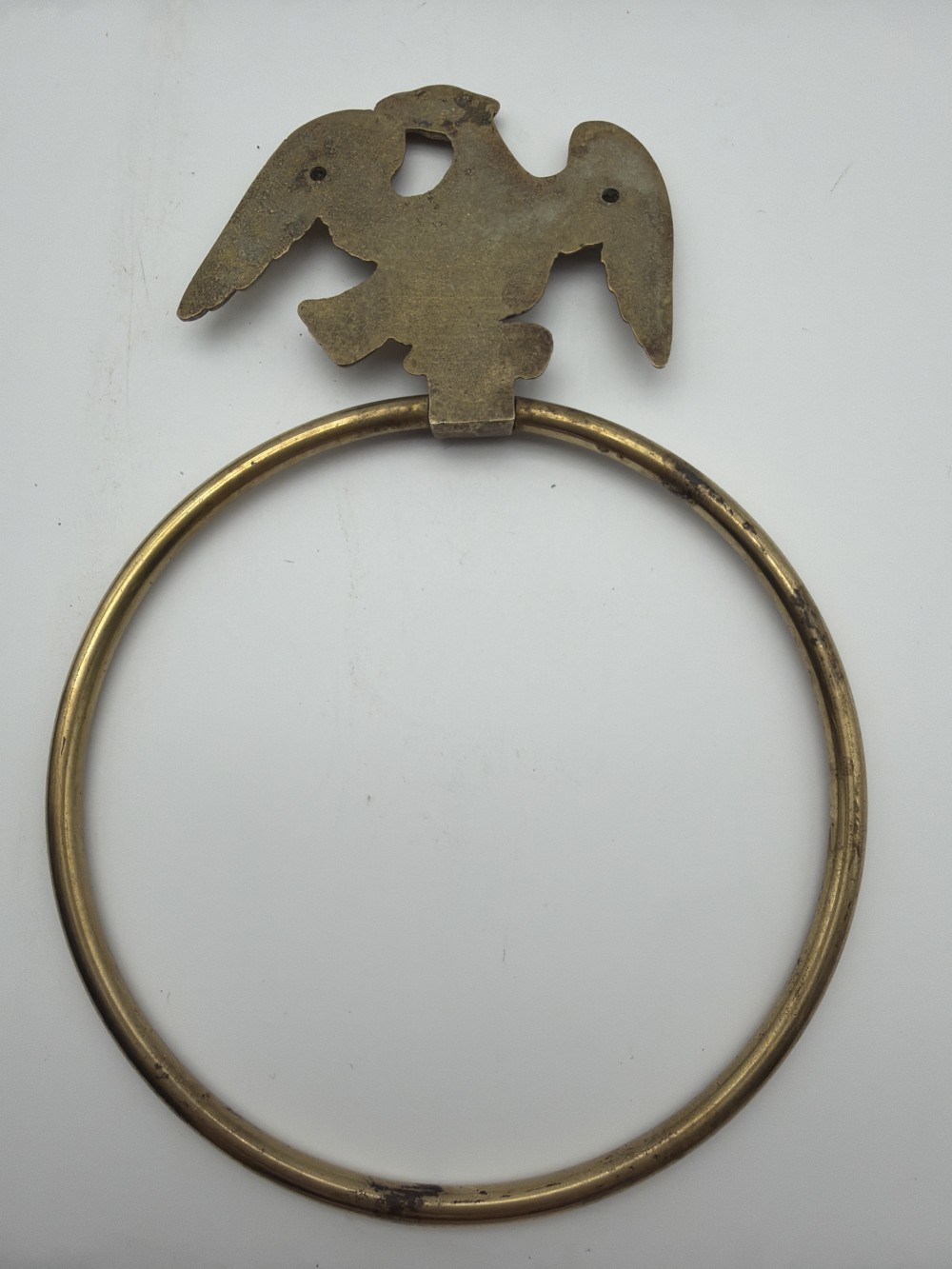 Vintage Brass Eagle Towel Ring – Federal Americana Wall Mount