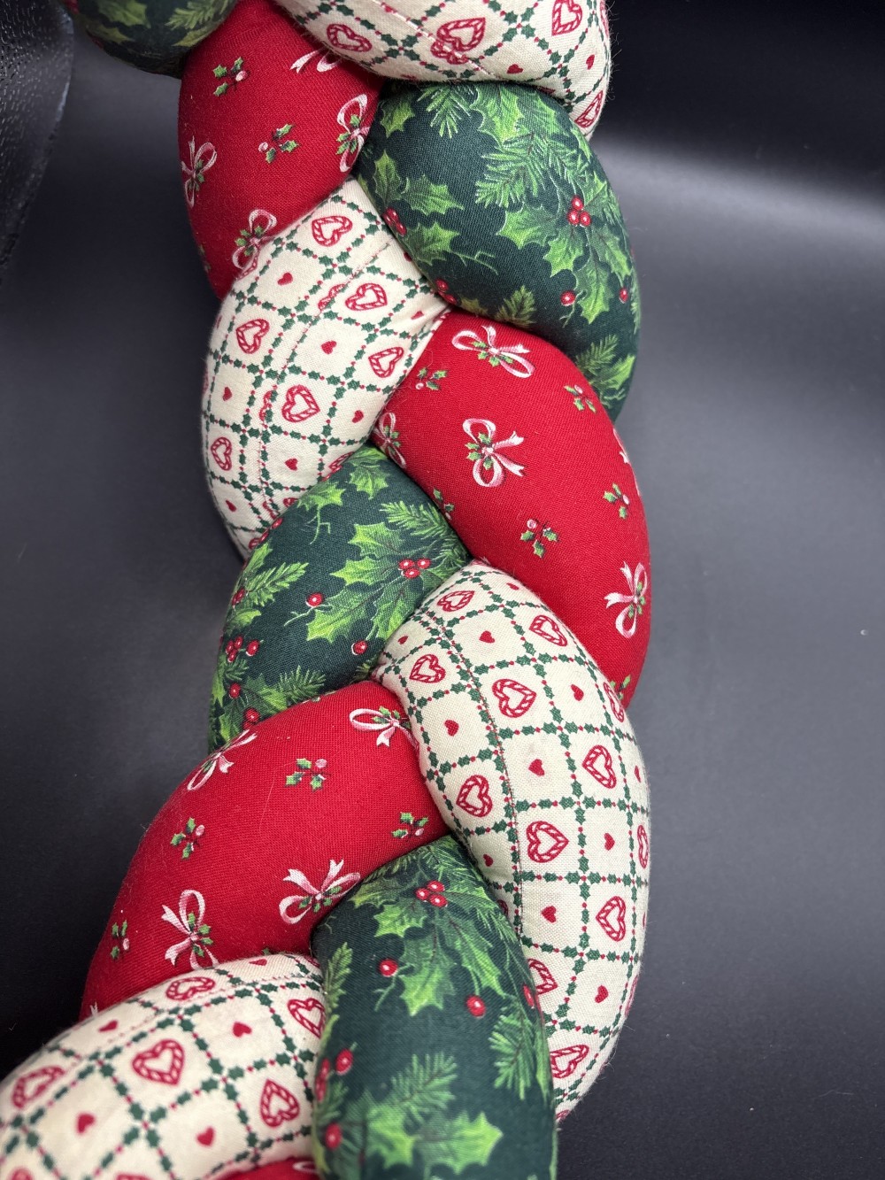 Handmade Patchwork Braided Cloth Wreath ~12 in D