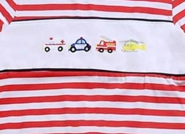 1st Responders Striped Ruffle Romper