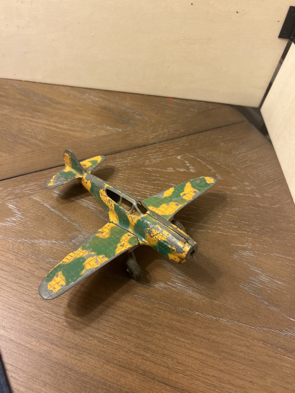 Vintage Hubley P38 Airplane Camo Missing Propeller
