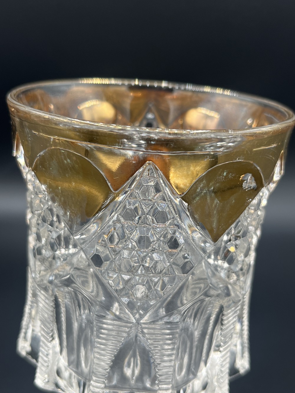 Set of EAPG crystal glasses/pitcher
