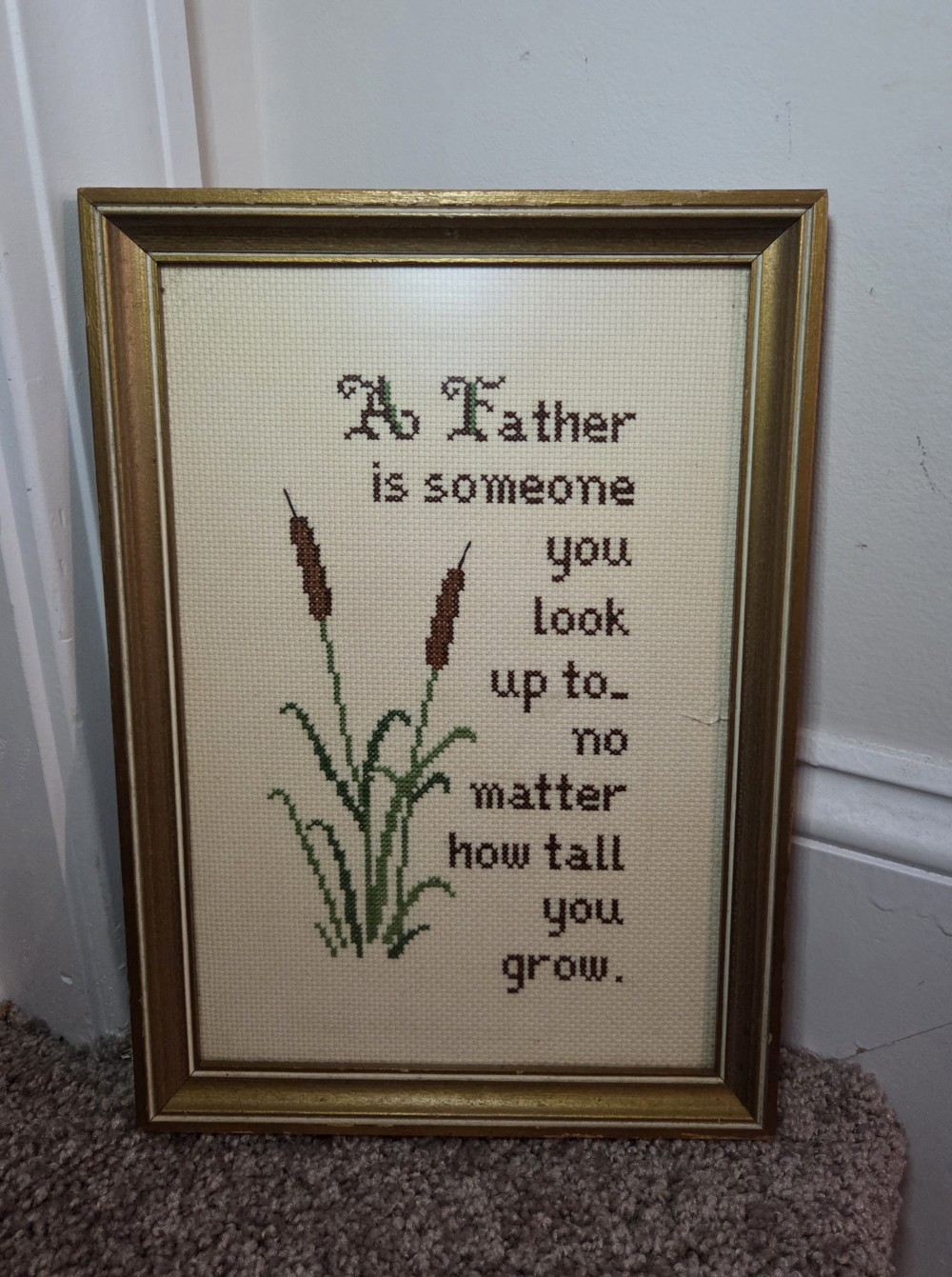 Vintage Crosstitch Father Poem
