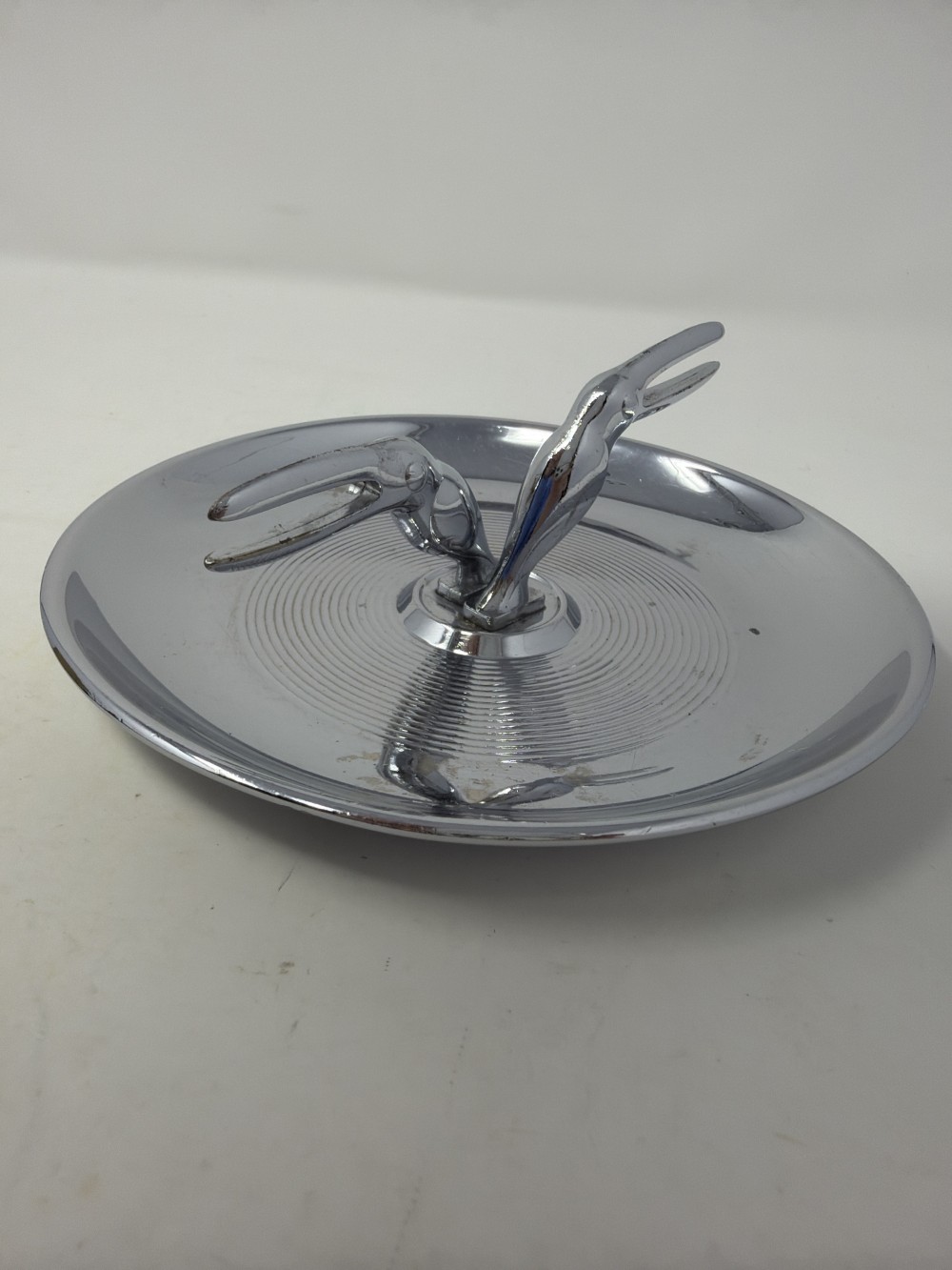 Mid Century Chrome Bird Ashtray