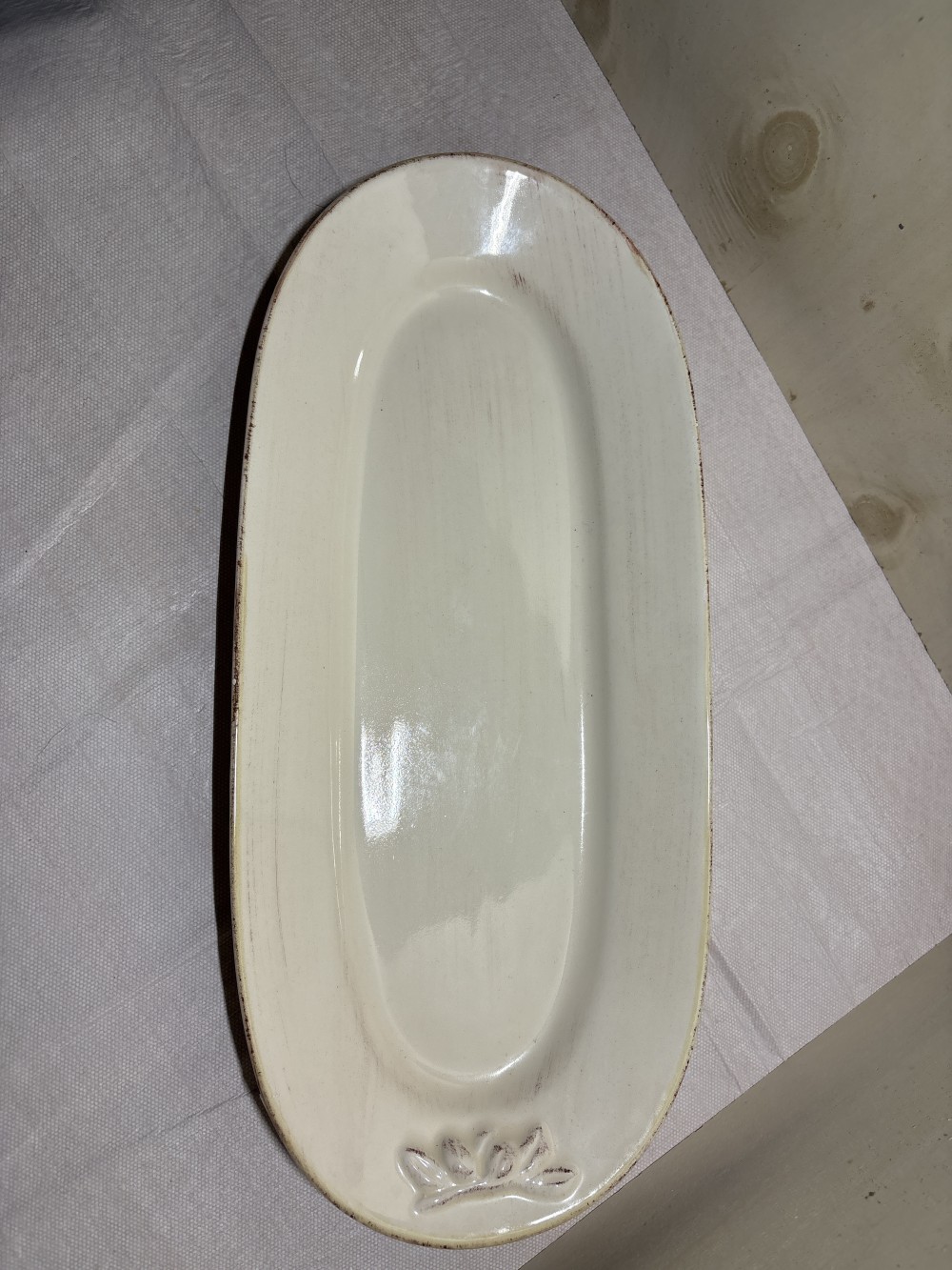 Sur La Table Ceramic Serving Tray -Winter White ~16