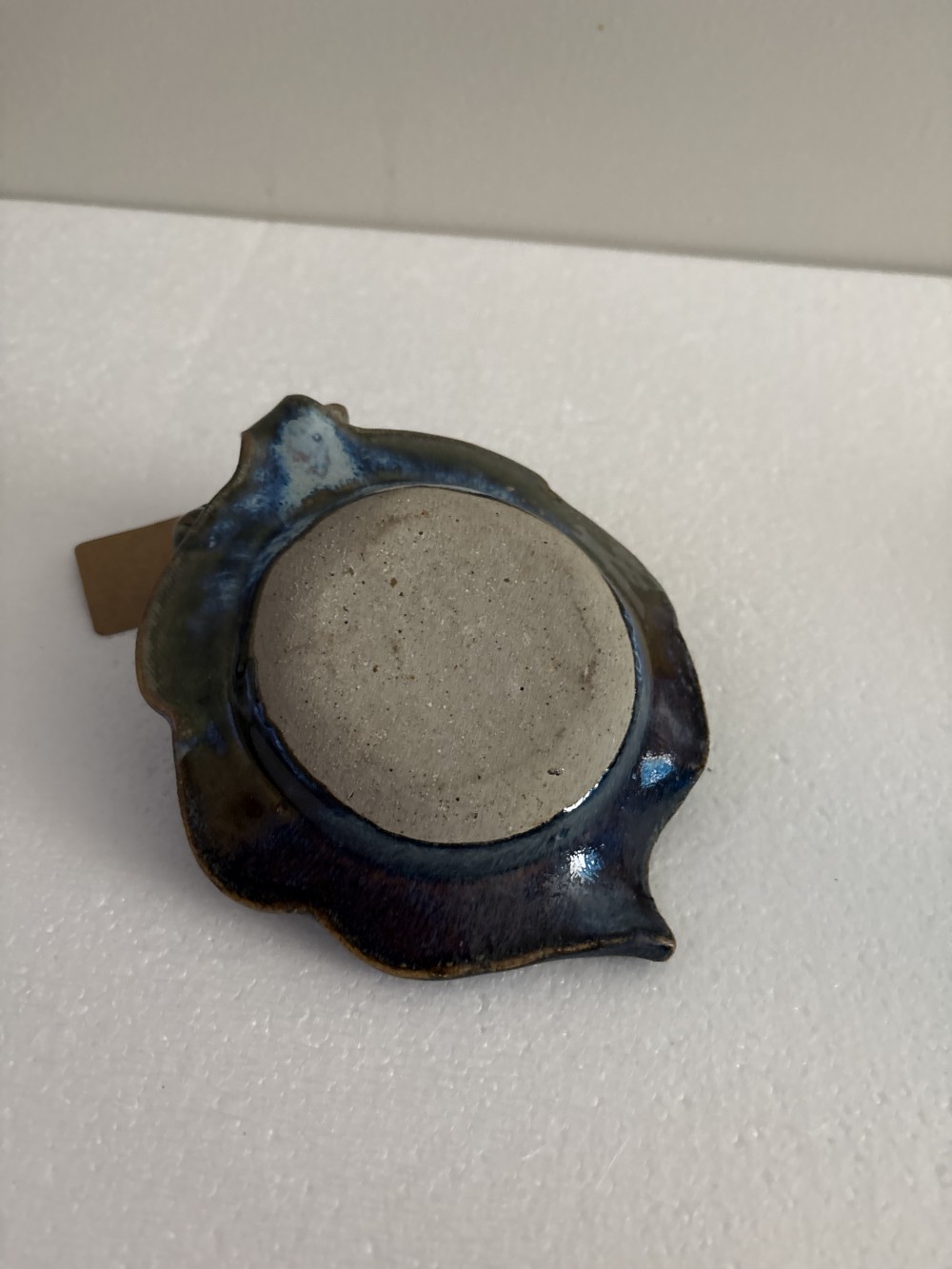 Blue Studio Pottery Leaf Dish