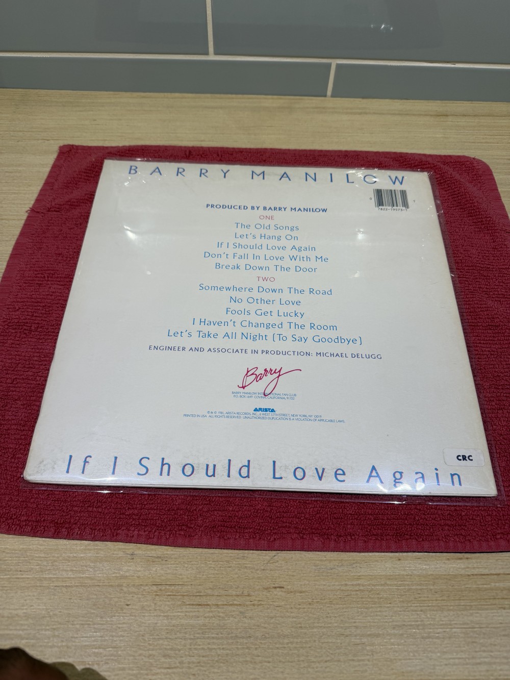 Barry Manilow If I Should Love Again Vinyl 1981
