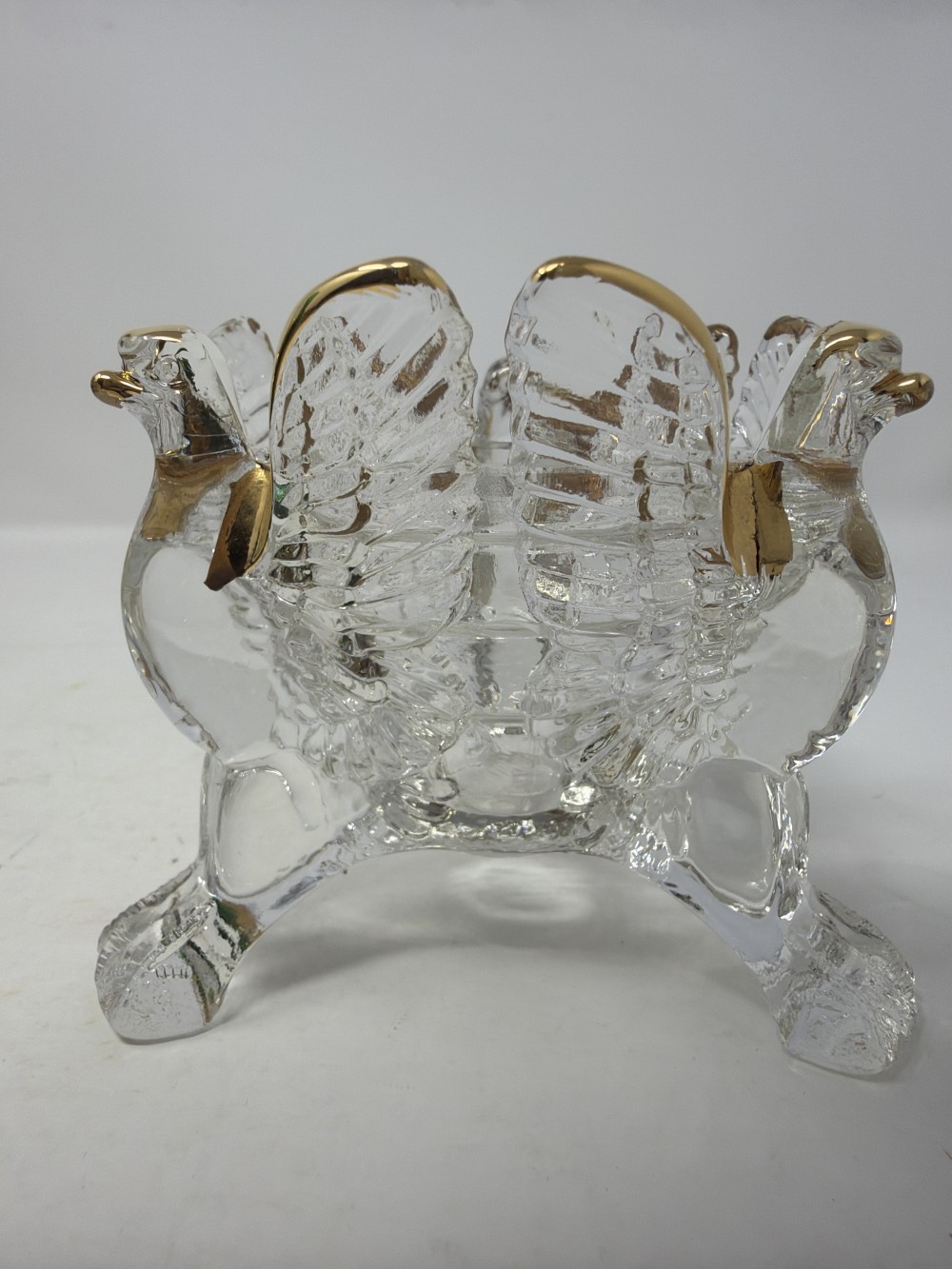 Vtg 3 Bird Glass Votive Holder