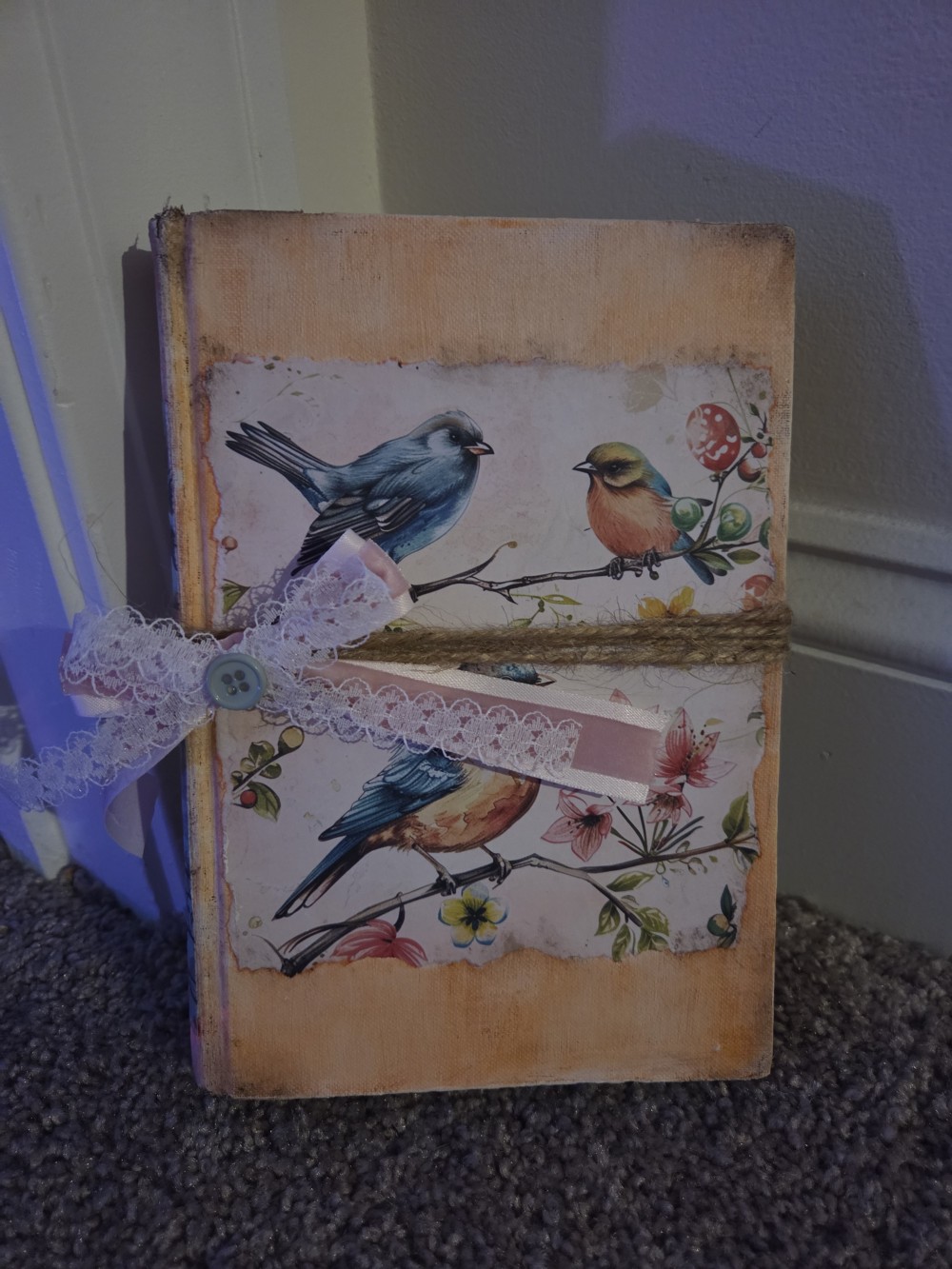 VTG Book-Upcycled Bird Theme