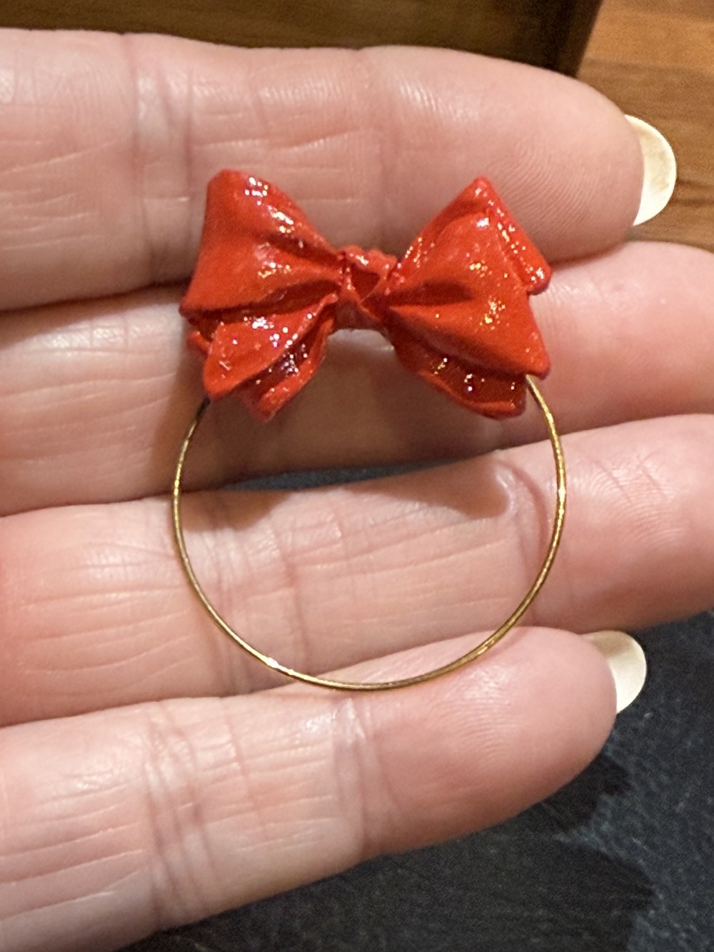 Eyeglass Holder - Red Bow, ID badge holder