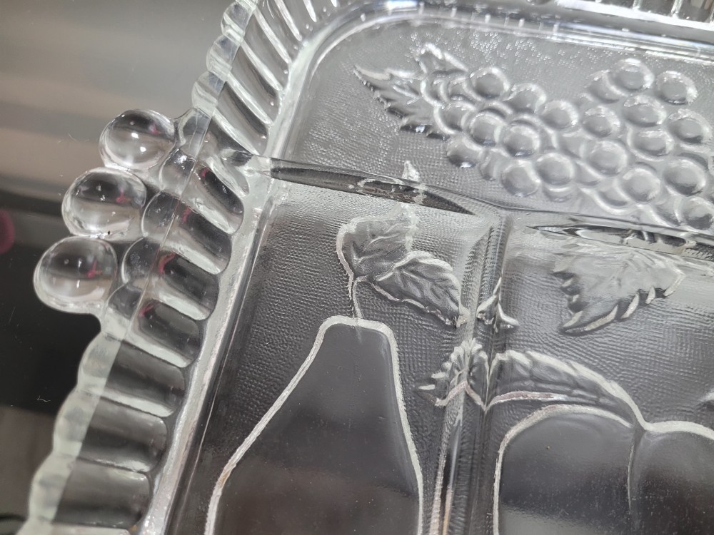 VTG Indiana Glass Crystal Happenings 5 section relish tray